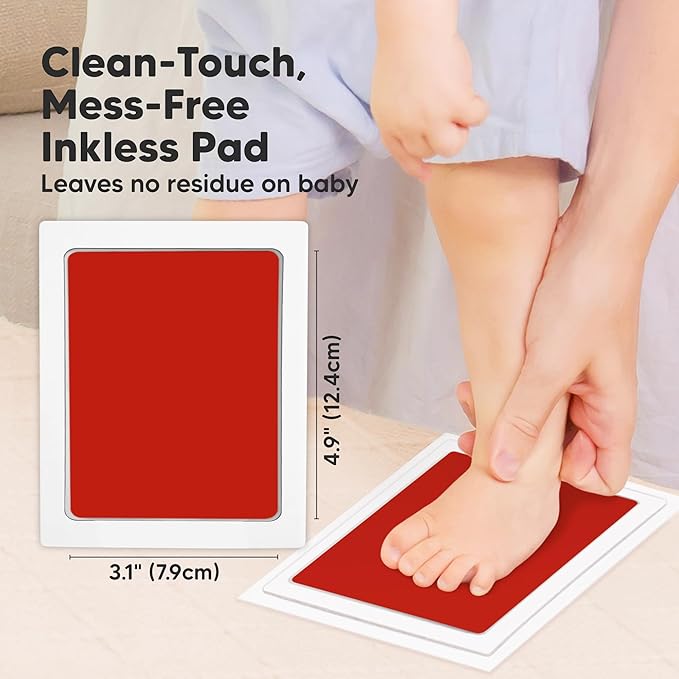 4-Pack Inkless Baby Hand and Footprint Kit - Mess Free Ink Pad for Newborn Keepsake, Dog Nose & Paw Print Kit, Clean Touch Ink Pad for Baby Hand & Footprints, Ideal New Mom Gifts (Halloween, L)-CubbioJoy
