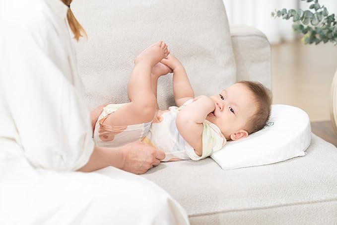 Baby Wedge Pillow for Newborn, Incline, Waterproof, Pregnancy Wedge, Premium Foam with Removable Cover, 15 x 12 x 2.6 inches-CubbioJoy