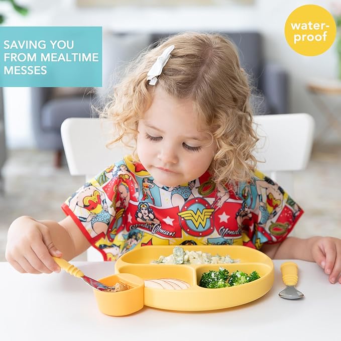 Bumkins Bibs - Toddler Bibs, Waterproof, Large for 1-3 Years, Short Sleeve-CubbioJoy