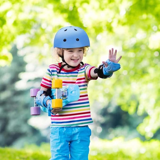 Kids Bike Helmet Set Adjustable for Children, Boys, Girls and Teenagers Aged 3-8 Years Includes Elbow, Knee, Wrist Guards Children's Helmet Protection Set for Bikes SkateboardsRollerskates-CubbioJoy