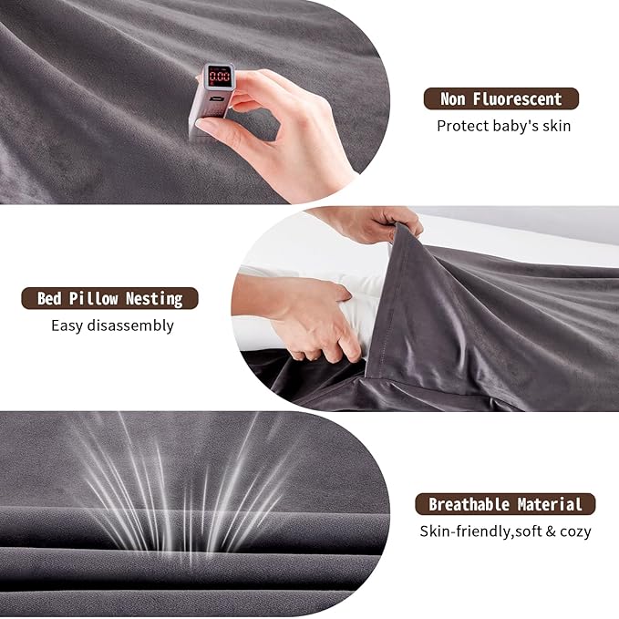 Baby Lounger for Newborns, Baby Nest & Floor Cushion, Soft Cotton, Portable Diaper Changing Pads for Boys & Girls 0-12 Months (Dark Gray)-CubbioJoy