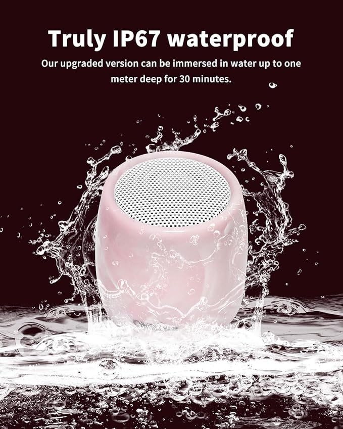 comiso Small Speaker, IPX7 Waterproof Bluetooth Speaker with Stereo Sound and Robust Bass, Mini Speakers with Hands-Free Call, Portable Speakers for Shower, Indoor & Outdoor, Gift for Men, Women-CubbioJoy