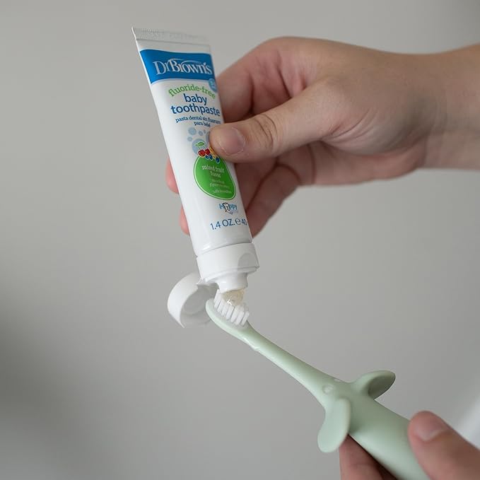 Dr. Brown's Infant-to-Toddler Toothbrush, Elephant, Mint, 0-3 Years-CubbioJoy