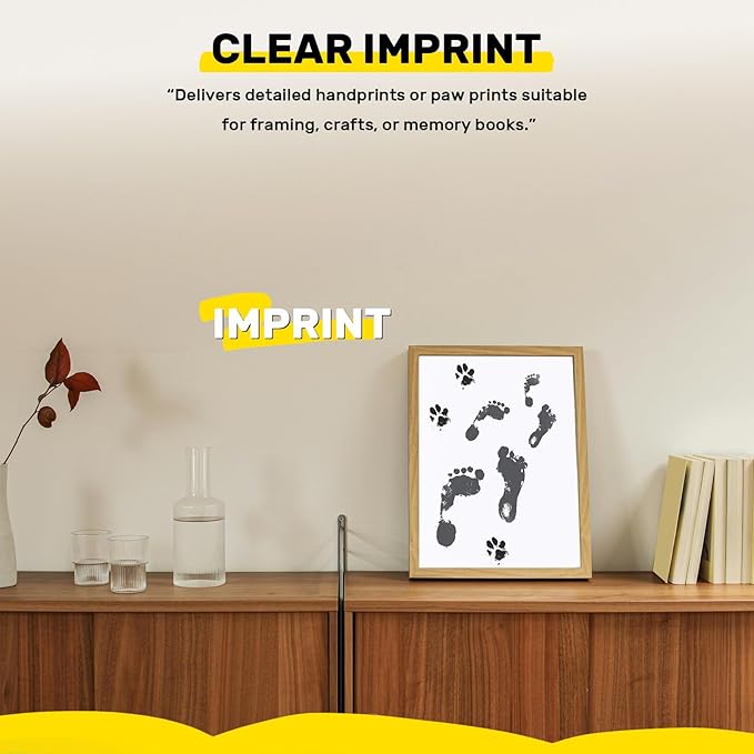 2-Pack Inkless Baby Hand and Footprint Kit with Mess-Free Ink Pad – Baby Safe Ink Pad for Hand, Foot & Paw Prints – Newborn Footprint & Paw Print Kit for Dogs and Cats – 16 Cards(Jet Black, Jumbo)-CubbioJoy