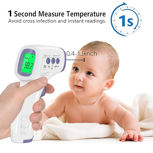 Digital Thermometer for Adults and Kids, No Touch Forehead Thermometer for Baby, 2 in 1 Body Surface Mode Infrared Thermometer with Fever Alarm and Instant Accuracy Readings-CubbioJoy