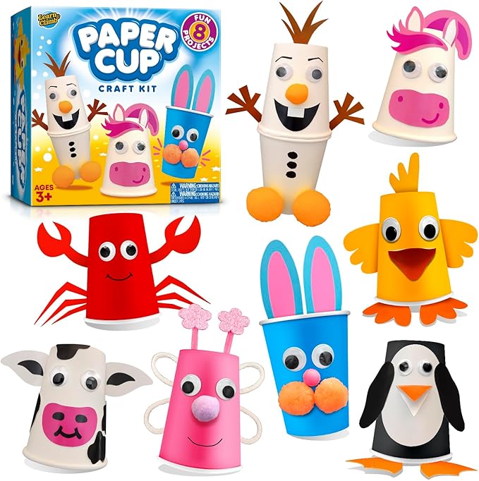 Arts and Crafts Kit for Kids Ages 3, 4, 5, 6 – Create 8 Cute Animal Projects – Gift Set for Girls & Boys-CubbioJoy
