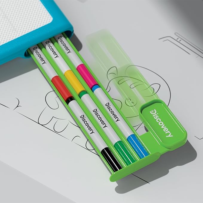 Discovery™ Glow Tracing Light-Up Art Tablet – Includes 10 Templates, 10 Blank Sheets, 6 Washable Markers| Writing Drawing Tablet for Kids| Craft Kit for Boys Girls| Doodle Board Drawing Pad Toy Gift-CubbioJoy