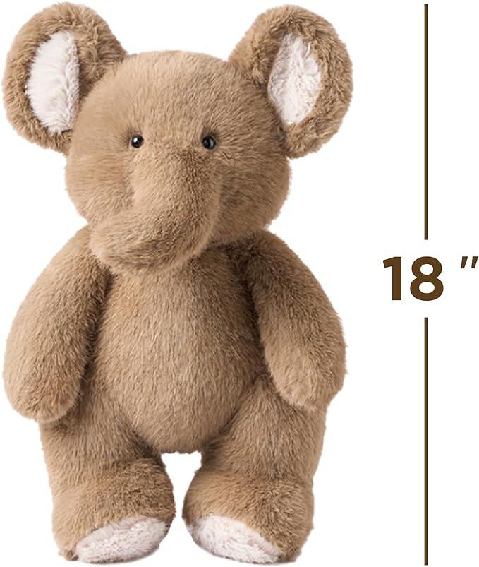 iPlay, iLearn Elephant Stuffed Animal, Soft Baby Plush Elephant Toy, Infant 18" Big Cute Fluffy Animal Toy, Ultra Soft Nursery Bedtime Huggable Birthday Gifts for Toddlers Girls Boys Kids Age 0 and up-CubbioJoy