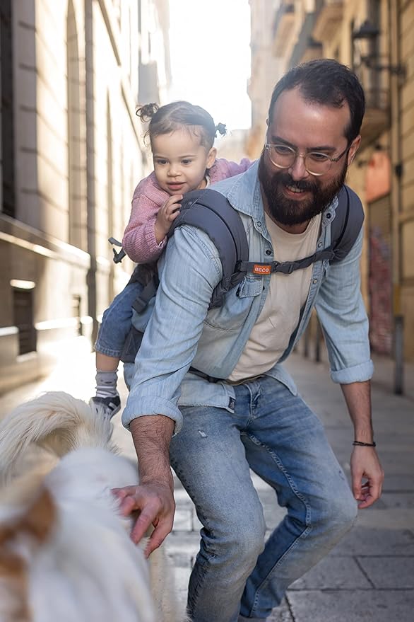 Beco 8 Hybrid Baby Carrier from Newborn to Toddler (7-45lbs) - All in One Mesh Front and Hip Carrier Backpack with Adjustable Seat - Cooling, Ergonomic and Comfortable - Dark Grey-CubbioJoy