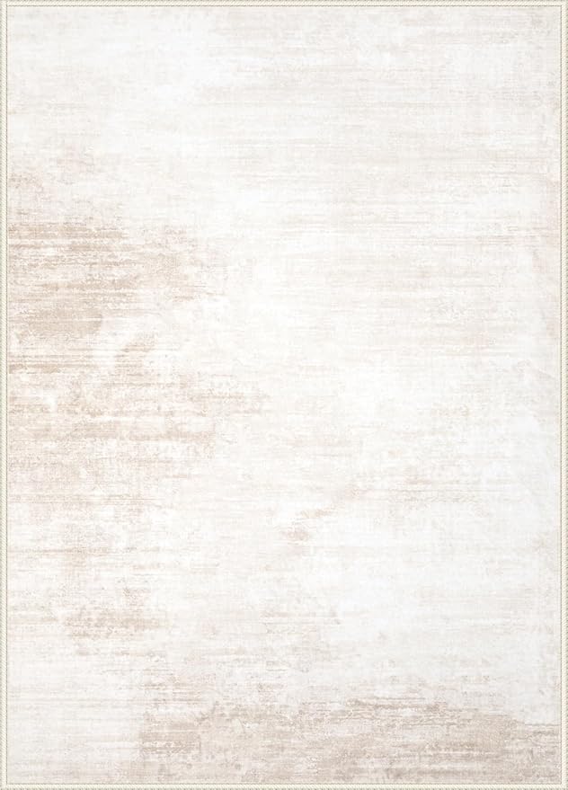 Area Rugs 5x7 Living Room: Washable Rug Modern Abstract Large Rug Soft Non Slip Neutral Rug Stain Resistant Indoor Carpet for Bedroom Kitchen Dining Room Table Nursery Home Office Rugs(Beige,5'x7')-CubbioJoy