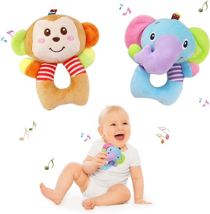 BLOOBLOOMAX Sock rattles for Babies 0-24 Months Baby Animal Foot Finder Educational Toys-CubbioJoy