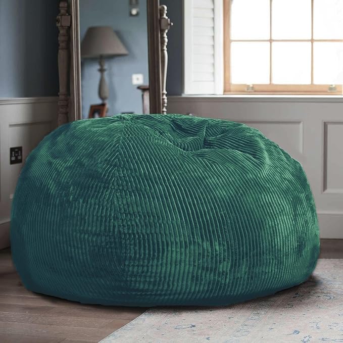 2 Pcs Classic Bean Bag Chair, with Faux Rabbit Fur Cover for Teens and Kids, Memory Foam Bean Bag Chairs, Ultra Soft Faux Fur Fabric, 2.5 feet Round Fluffy Bean Bag Sofa-CubbioJoy