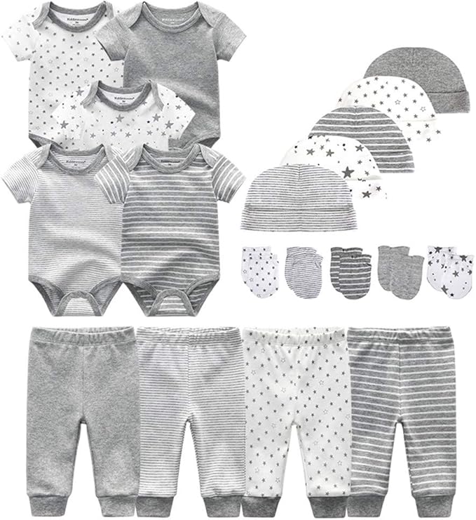 Kiddiezoom Unisex Baby Layette Essentials Giftset Clothing Set 19-Piece For Newborn Baby-CubbioJoy
