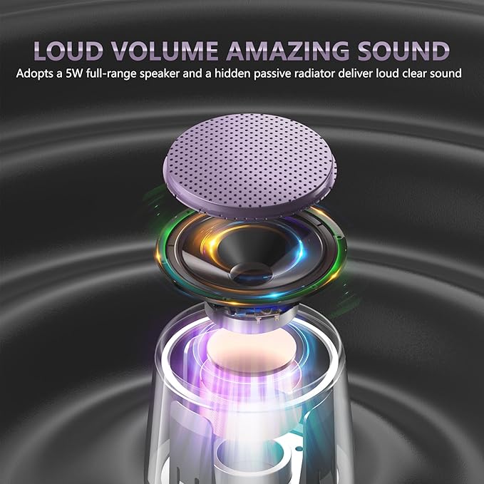 INSMY C17-MAX, Waterproof Small Bluetooth Speaker, Rich Audio, Pairing, Portable, Handheld, Purple-CubbioJoy