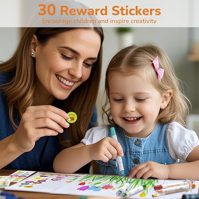 24 Color Twist Crayons for Toddlers 1-3 and Kids 4-8, Non-Toxic Washable Crayons 2-4, Ultra-Silky Easy-Grip Art Supplies, Ideal Coloring Gift for Boys and Girls-CubbioJoy