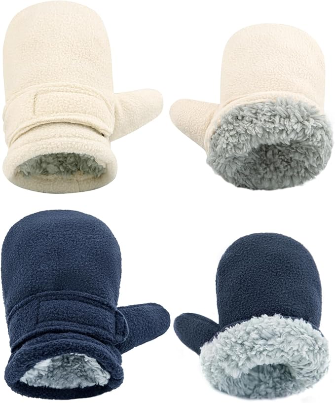 BAVST Baby Toddler Winter Mittens Girls Warm Fleece Lined Gloves Kids Sherpa Lined Mittens for Boys-CubbioJoy