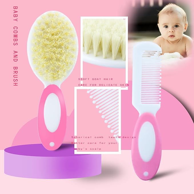 Baby Care Kits,Baby Grooming Kit,10 in 1 Newborn Essentials Must Haves,Baby Nail Clippers Baby Brush Baby Comb Earpick Nose Cleaning Tool Baby Nail File Nursing Baby Kit （Pink）-CubbioJoy