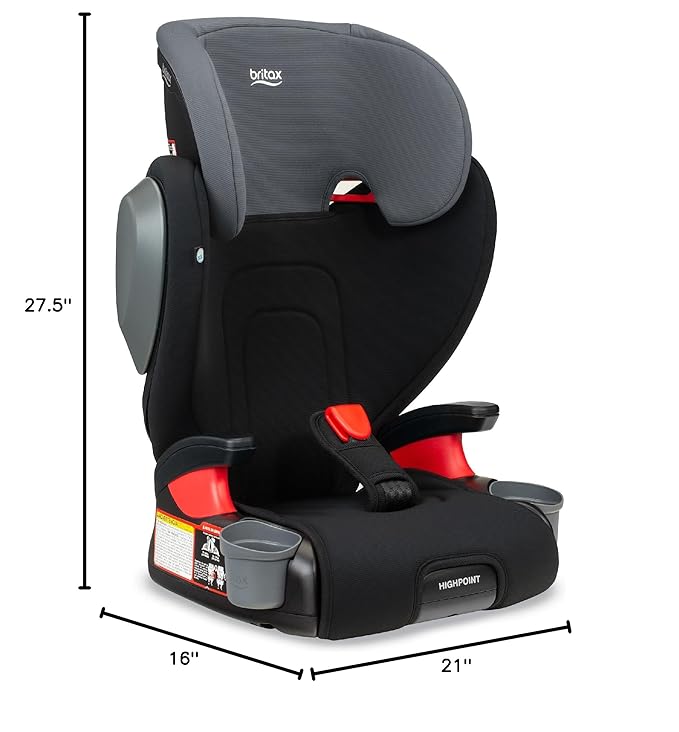 Britax Highpoint Backless Belt-Positioning Booster Seat, SafeWash Black Ombre-CubbioJoy