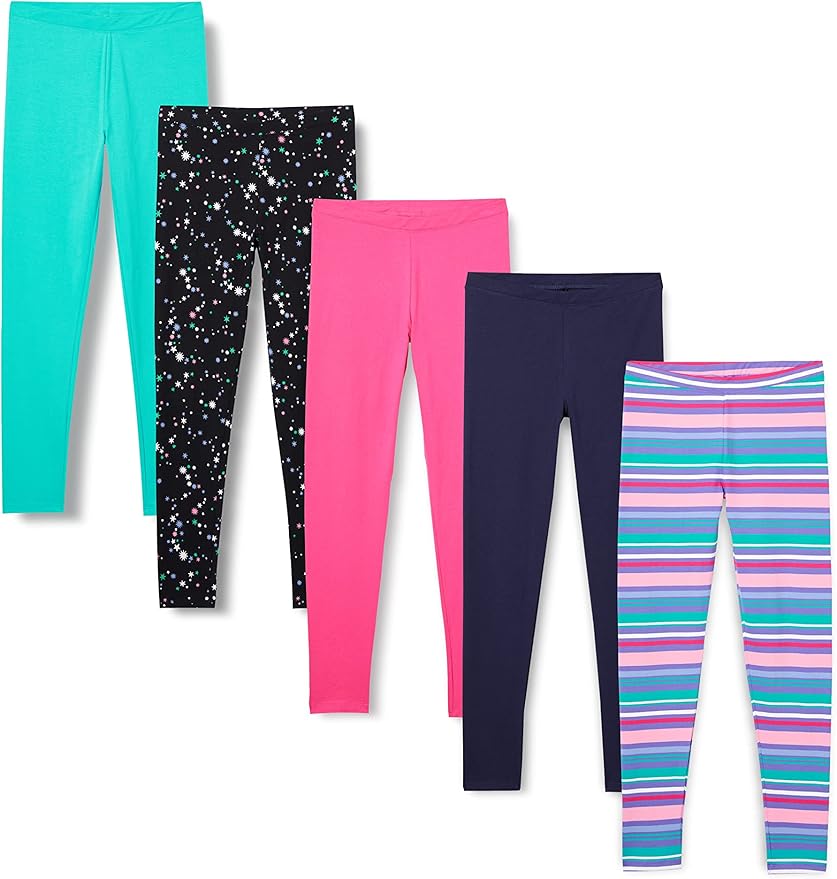 Amazon Essentials Girls and Toddlers' Leggings, Multipacks-CubbioJoy