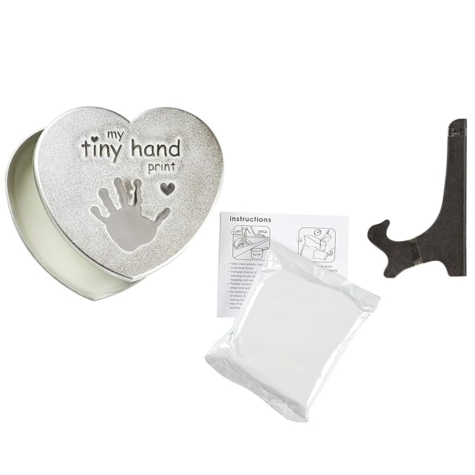 C.R. Gibson 3 Piece Baby Handprint & Footprint Kit, 6.5" x 6.25", Heart First-CubbioJoy