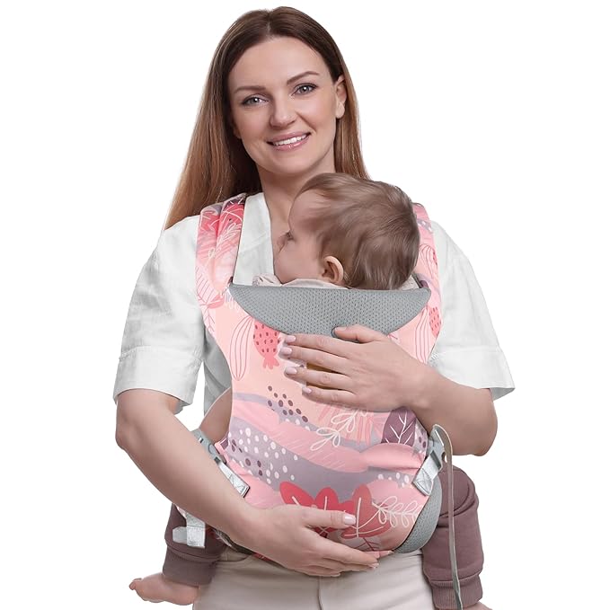 Baby Carrier Newborn to Toddler, Ergonomic Adjustable Toddler Carriers for 7-66 Lbs, Cozy Lightweight Infant Carrier with Neck Support, Baby Holder Carrier with Lumbar Support for Mom Dad-CubbioJoy