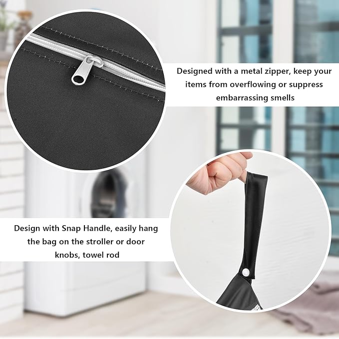 2 Pcs Large Travel Laundry Bag Waterproof Wet Dry Bag Washable Dirty Clothes Bag for Gym Clothes Laundry Wet Clothes Swimming Yoga-CubbioJoy