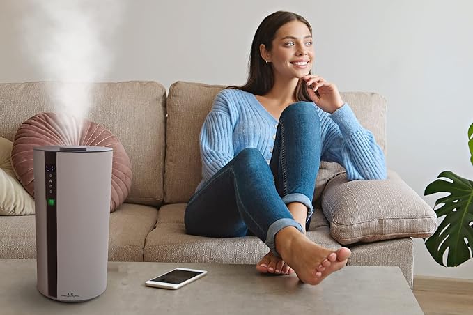 Air Innovations AI-104 Ultrasonic Cool Mist Humidifier for Large Bedroom – Quiet Cool Diffuser with 3.5L Tank, 35-Hour Runtime, Auto Shut-Off, Top-Fill Design – Ideal for Home, Baby, & Plant Rooms-CubbioJoy