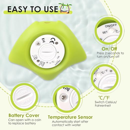 Baby Bath Water Thermometer - Floating Safety Toy for Bathtub With Temperature Warning - Room Thermometer for Infants, Toddlers, Girls, Boys, Newborn Kids-CubbioJoy