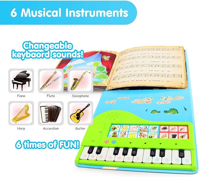 BEST LEARNING My First Piano Book - Educational Musical Toy for Toddlers Kids Ages 3-5 Years - Ideal 3, 4 Year Old Boy or Girl Birthday Present-CubbioJoy