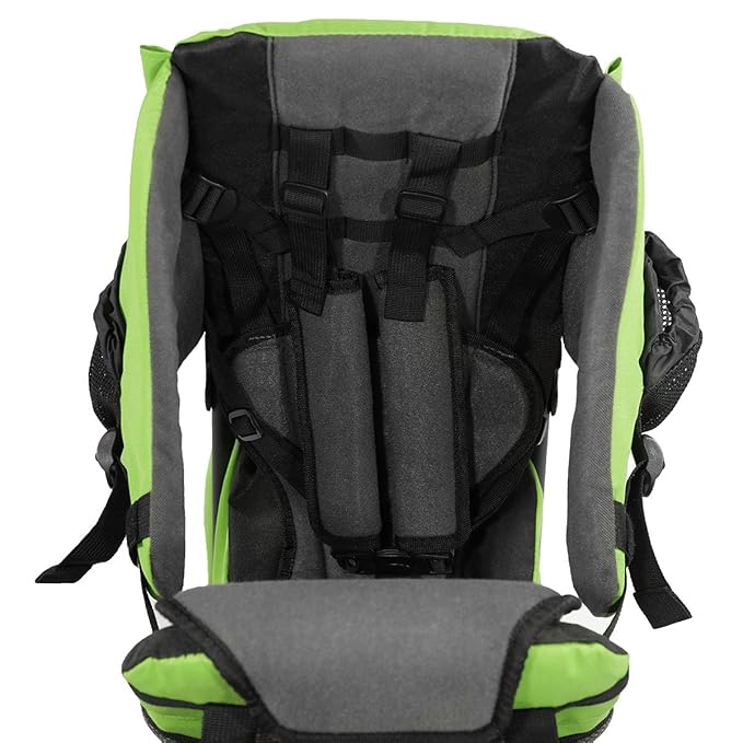ClevrPlus Cross Country Baby Backpack Carrier, Green, Toddler Hiking Backpack with Comfortable Seat, Adjustable Straps & Belt, Foldable Frame Lightweight Large Capacity Child Carrier for Outdoor-CubbioJoy