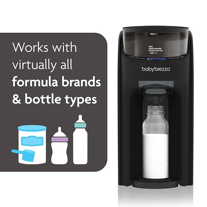 Baby Brezza Formula Pro Advanced WiFi Formula Dispenser - Automatically Mix a Warm Formula Bottle From Your Phone Instantly – Easily Make Bottle With Automatic Powder Blending Machine, Black-CubbioJoy