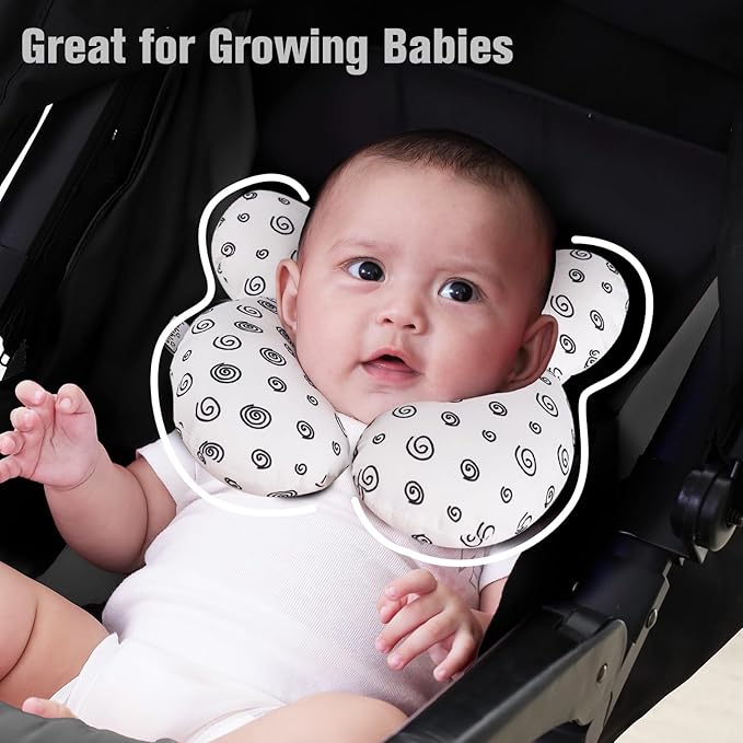 KAKIBLIN Baby Neck Pillow, Baby Head Pillow, Upgraded Travel Support Pillow for Carseat, Neck Support for Car Seat,Pushchair (Snail)-CubbioJoy