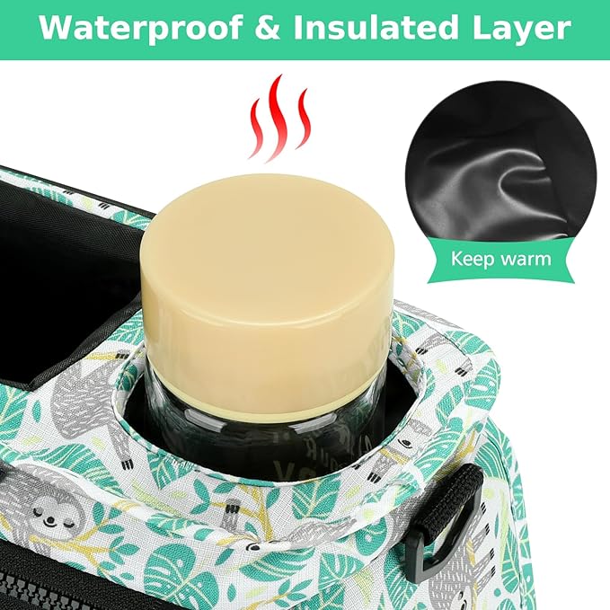 Accmor Universal Stroller Organizer with Insulated Cup Holder Detachable Phone Bag and Shoulder Strap,Stroller Bag Caddy Organizer Fits for Uppababy, Baby Jogger, Britax Strollers-CubbioJoy