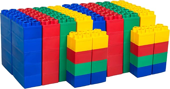 Big Blocks for Kids Ages 4-8, Indoor & Outdoor Blocks for Kids Jumbo Games, Large Building Blocks (96 PC) Standard Set-CubbioJoy