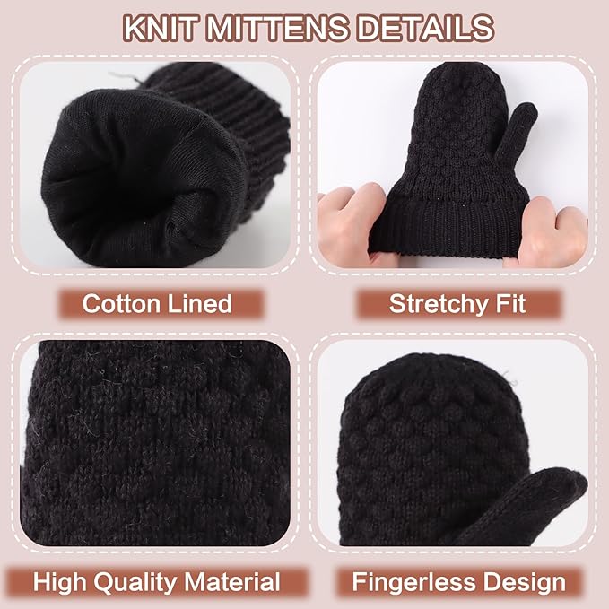 Baby Knit Mittens Toddler Boys Girls Gloves Winter Infant Newborn No Scratch Mitten 0-3 Years-CubbioJoy