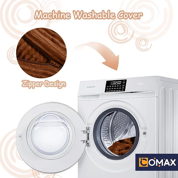 COMAX Kids Bean Bag Chair Turn into Beanbag Bed, Toddler Bean Chair Corduroy for Girl Boy Sleeping, Lazy Children Bean Bags with Filler, Convertible Child Floor Mattress, Orange-CubbioJoy