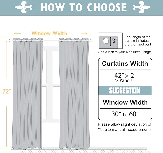 ChrisDowa 100% Blackout Curtains 72 inch Long for Bedroom with Black Liner, 2 Thick Layers Total Blackout Thermal Insulated Grommet Window Curtains 2 Panels Set (Aqua, 42 x 72 Inch)-CubbioJoy