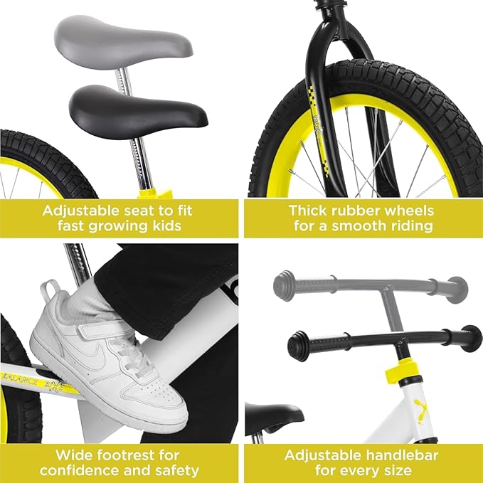 Balance Bike: for Big Kids Aged 4, 5, 6, 7, 8 and 9 Years Old - No Pedal Sport Training Bicycle | 16inch Wheel-CubbioJoy