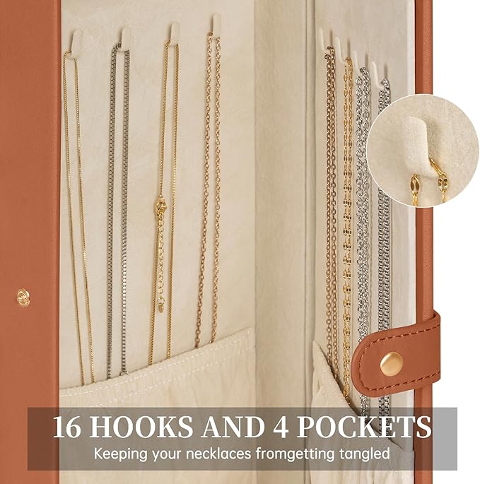 AKOZLIN Huge Jewelry Box Organizer Functional Large Leather Jewelry Storage Case for Women Girls Ring Necklace Earring Bracelet Holder Organizer with Mirror-CubbioJoy