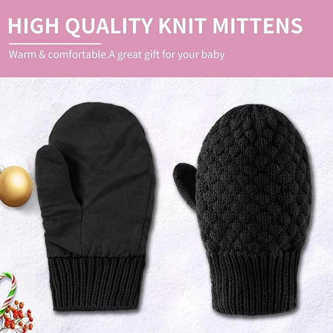 Baby Knit Mittens Toddler Boys Girls Gloves Winter Infant Newborn No Scratch Mitten 0-3 Years-CubbioJoy