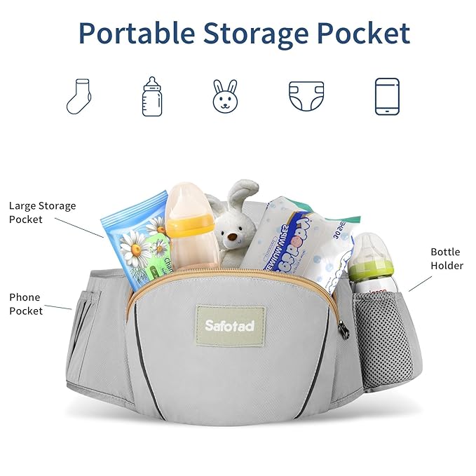 Baby Carrier with Hip Seat,Ergonomic M Position 6in1 Baby Carrier Newborn to Toddler,Head Support and Breathable Mesh Newborn Carrier,Adjustable Baby Holder Carrier for Dad&Mom-Grey-CubbioJoy