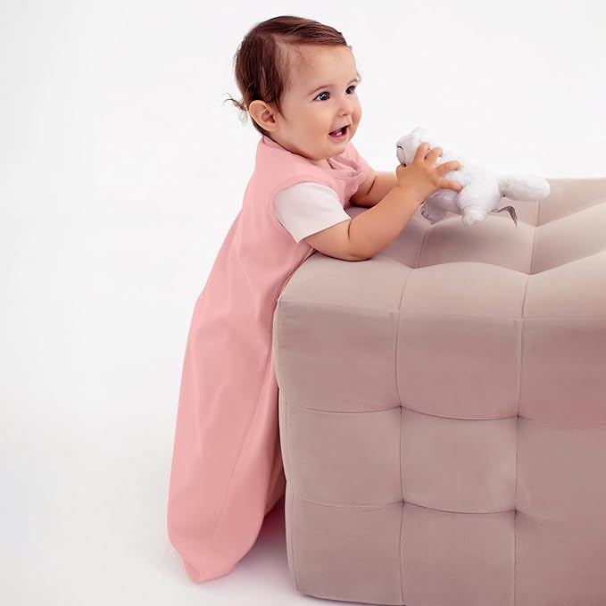 Baby Sleep Sack 1.0 TOG, Organic Cotton Baby Wearable Blanket with Two-Way Zipper, Swaddle Transition Baby Sleeping Bag, All-Season Sleep Sack for Newborn Infant Toddler Boy Girl, 2-Pack-CubbioJoy