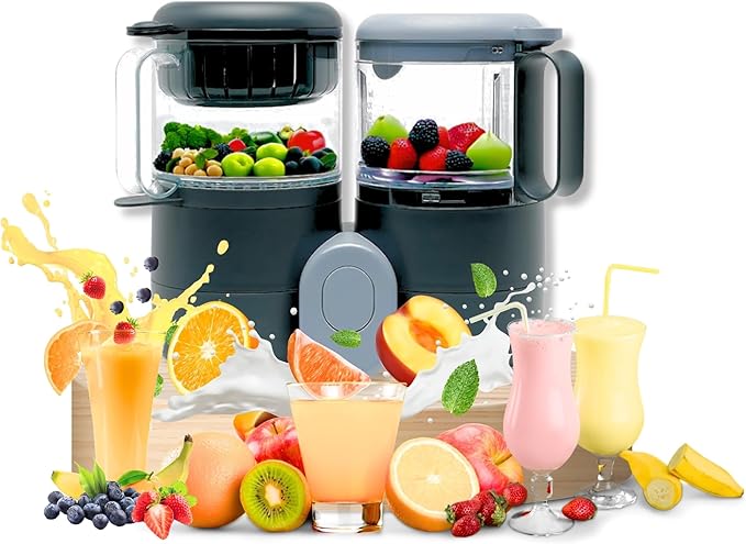 Baby Food Maker Steamer and Blender - Multifunction Baby Food Processor and Steamer w/Blender, Defrosting & Reheating - Use as Puree Maker and Grinder Machine for Feeding Set Essentials (2 Liters)-CubbioJoy