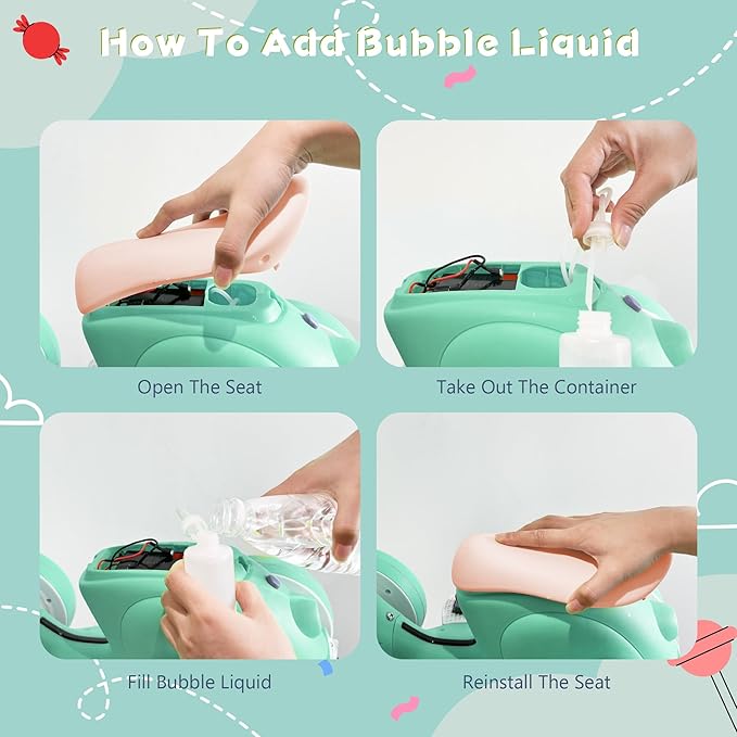 6V Electric Baby Balance Bike with Bubble Machine,4 in 1 Toddler Balance Bike w/Remote for 1 Year Old Boys Girls Kids Bubble Bike Ride on Toys w/Powered Motor,Music,LED Lights (Green&Red)-CubbioJoy