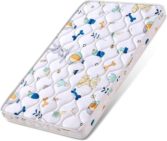 Baby Bassinet Mattress 35x 20 inches- Firm Support and Comfort Premium Foam,Noiseless and Odorless,Hypoallergenic Small Crib Mattress, Fits Moses Basket, Dual Sided with Soft Breathable Fabric-CubbioJoy