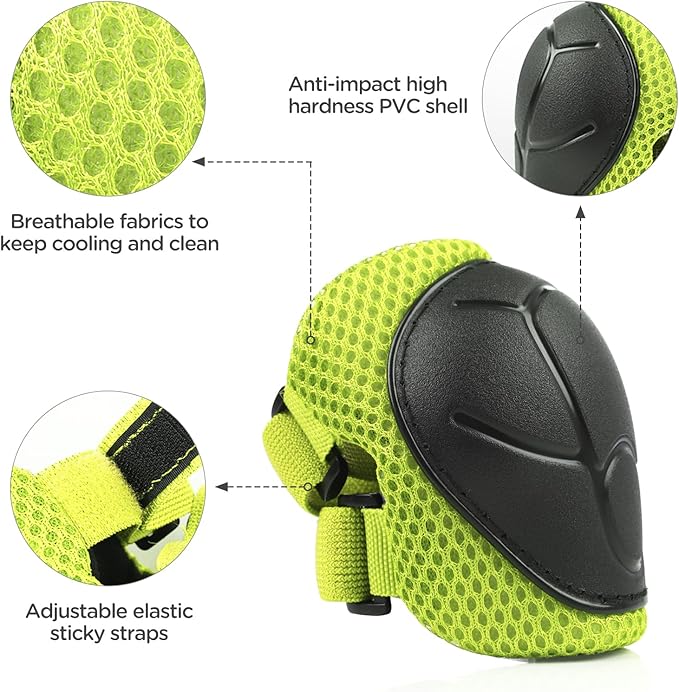 DaCool Kids Bike Helmet Set Skateboard Knee Pads - Kids Helmet Elbow Pads Wrist Guards Adjustable for 3~10yrs Girl Boy Kids Protective Gear Set for Sport Cycling Bike Roller Skating Scooter-CubbioJoy