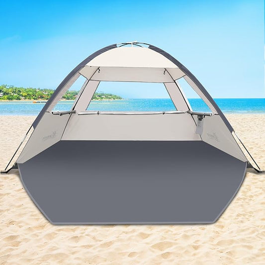 COMMOUDS Beach Tent Sun Shade for 3/4-5/6-7/8-10 Person, UPF 50+ Beach Sun Shelter Canopy Tent, Lightweight, Easy Set Up and Carry-CubbioJoy