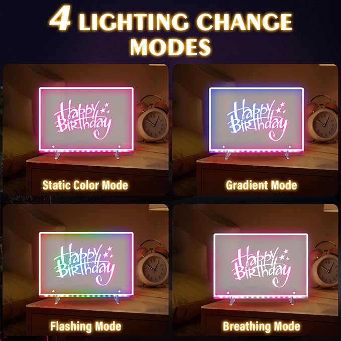 Dolanus LED Drawing Board for Kids - Doodle Glow, lumiboard, Note Board with 7 Colors 4 Modes Lights, Birthday Gift for 8 9 10 11 12 Year Old Girls Kids Teen Boys, Include Adapter, 7 Markers-CubbioJoy