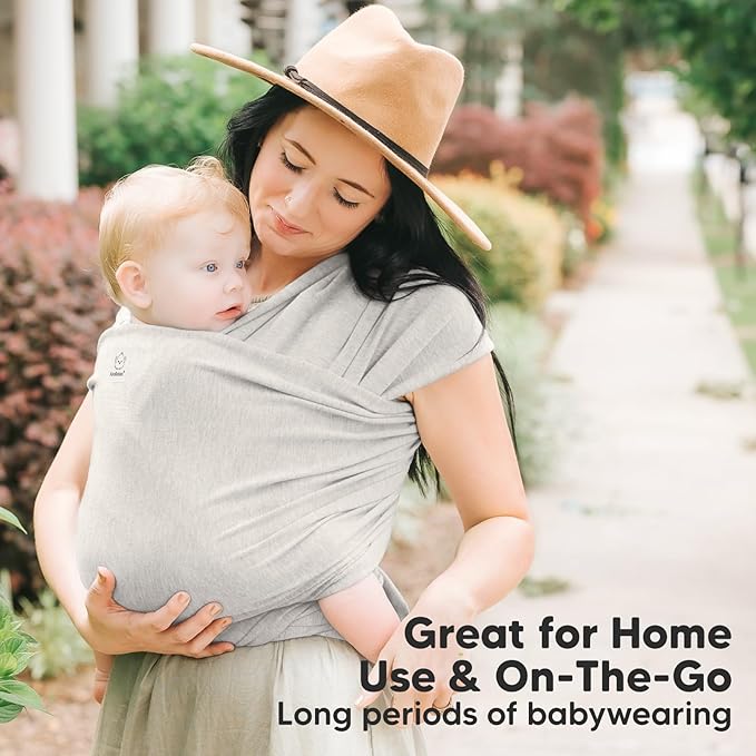 KeaBabies Baby Wrap Carrier - All in 1 Original Baby Carrier Newborn to Toddler Sling, Easy to Wear, Hands Free Bonding, Lightweight, Breathable Infant Wraps (Rhino Gray)-CubbioJoy