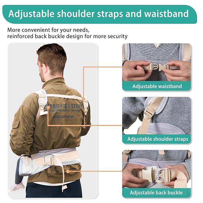 Baby Carrier, Newborn to Toddler(25-60 lbs), Adjustable Detachable 6-in-1 Ergonomic Toddler Carrier, Easy-to-Use, Front & Back Carry & Baby Hip Carrier for Hands-Free Parenting-CubbioJoy
